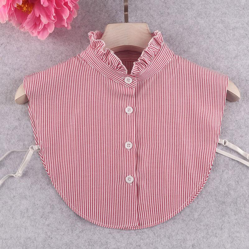 Тонкий полосатый фальшивый воротник, съемные воротники-манишки, блузка, воротник-манишка для женщин и девочек, декоративные сувениры