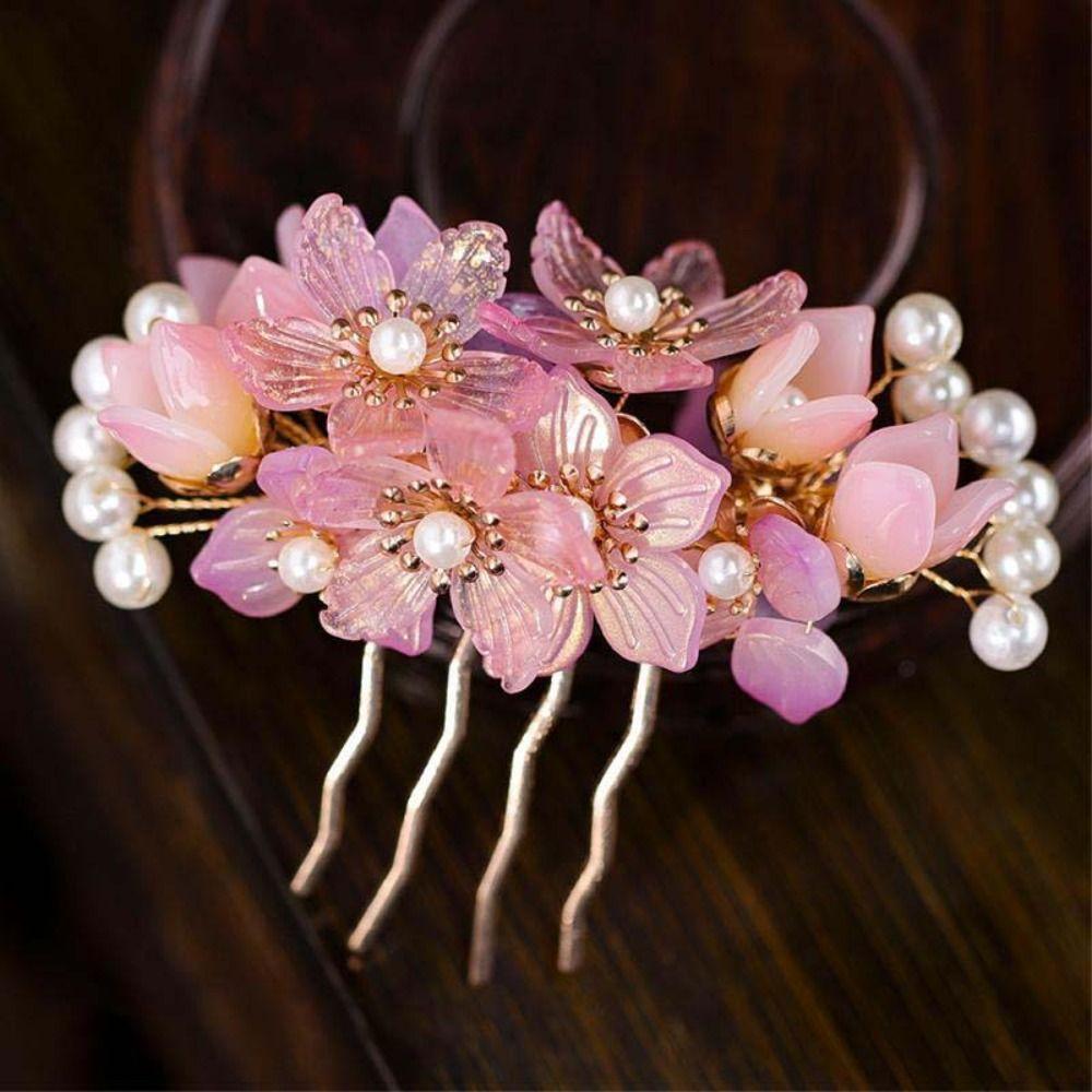 Расческа для волос Hanfu шпилька жемчуг китайский стиль палочка для волос классическая для девочки