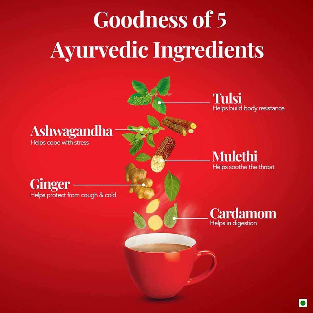 Чай Brooke Bond Red Label Natural Care 1 кг Упаковка Вкусный Масала Чай с Аюрведическими Травами