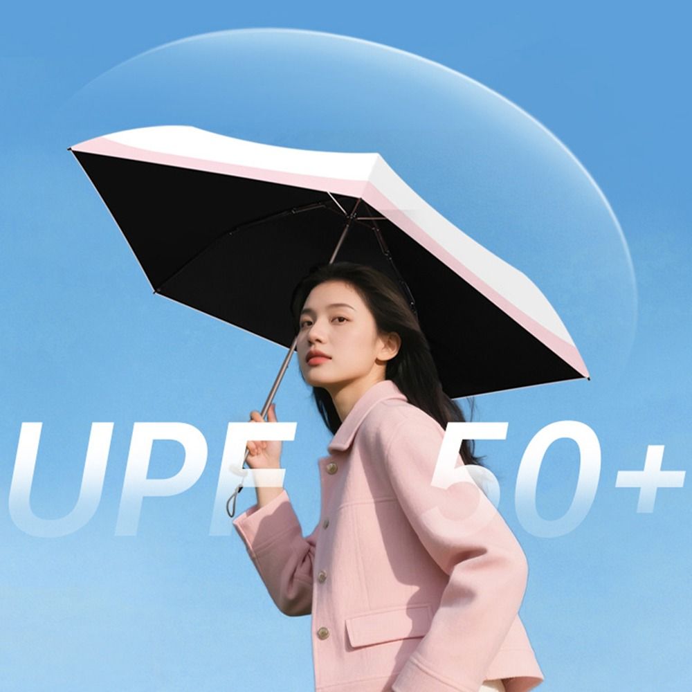 Foldable Mini Umbrella UPF50+ UV Sun Umbrella Pocket Umbrella Dual-Use for Sunny&Rainy Days