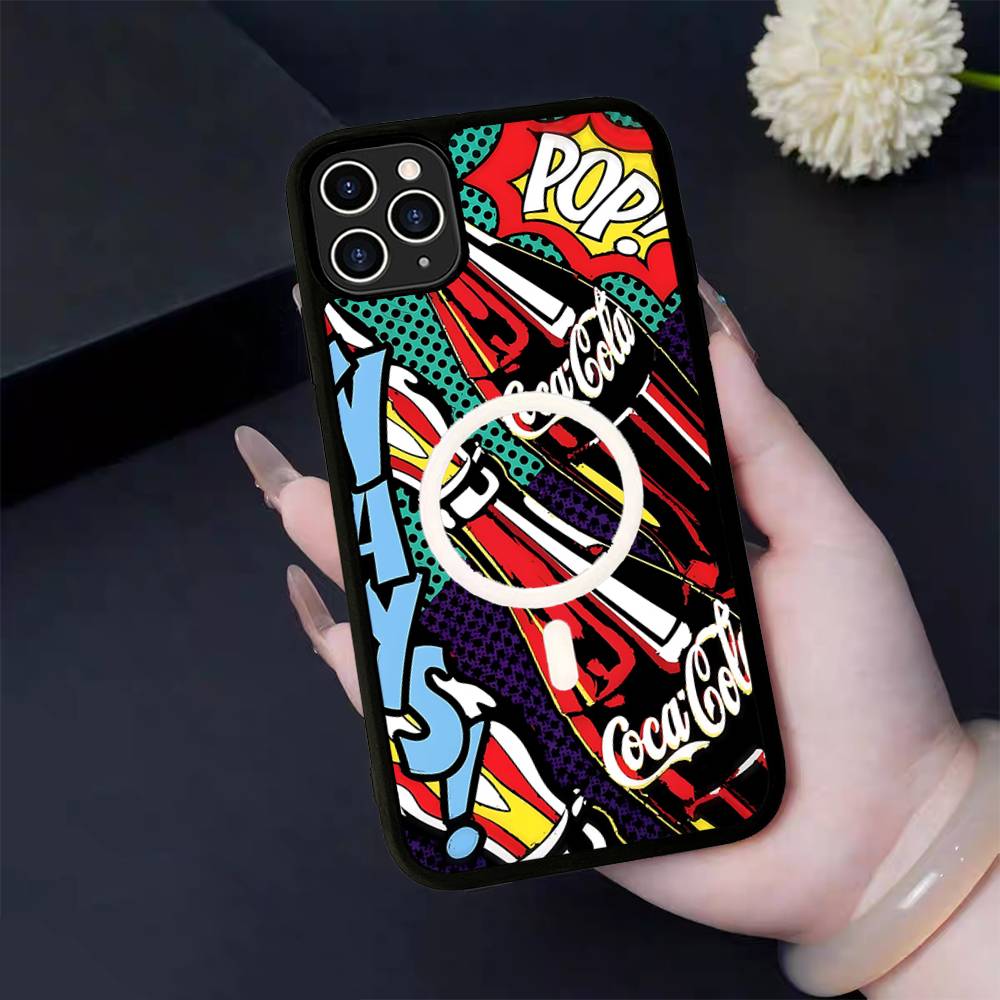 Hot C-Coca Drinks C-Cola For Magsafe Magnetic Phone Case Wireless PC+TPU For IPhone 11 12 13 14 15 16 17 Pro Max Plus