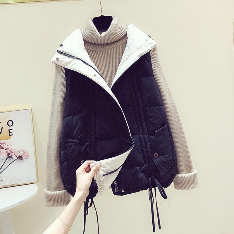 2024 Women's Short Slimming Sleeveless Down Vest - Korean Style, Autumn/Winter