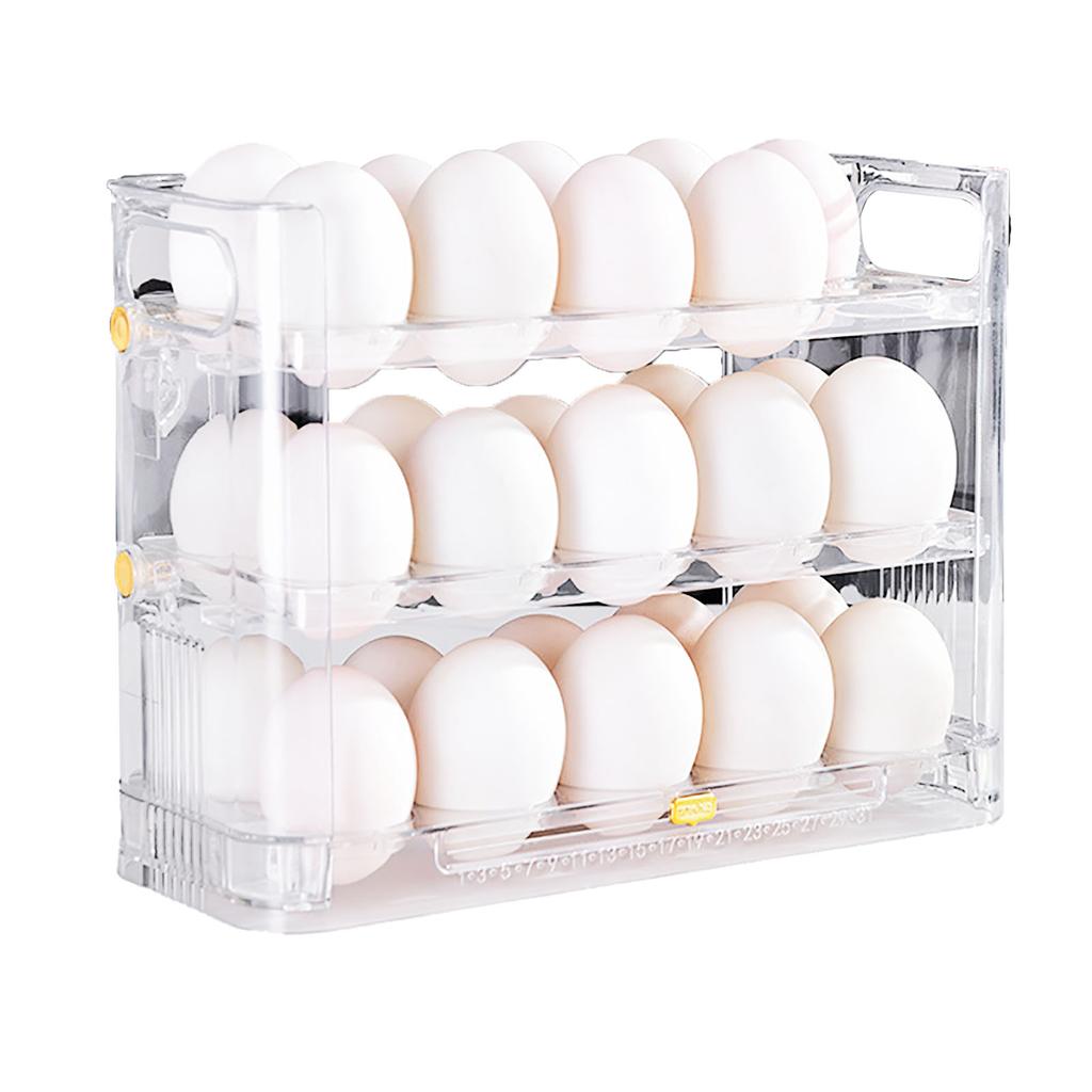 Refrigerator Egg Holder Space Saving Kitchen Egg Organizer Reversible Installation Plastic Egg Stora