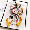 Square Silk Scarf Women Headbands Small Soft Neck Kerchief Cat Print Foularf Female Bandana Scarves Animal