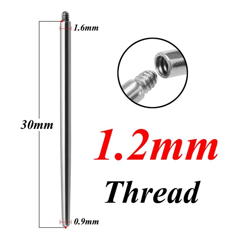 Вставной штифт из хирургической стали, коническая резьба, инструменты для ушей, губ, носа, соска, кожные штифты