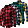 Spring and Autumn New Men's Casual Long-sleeved Plaid Shirt