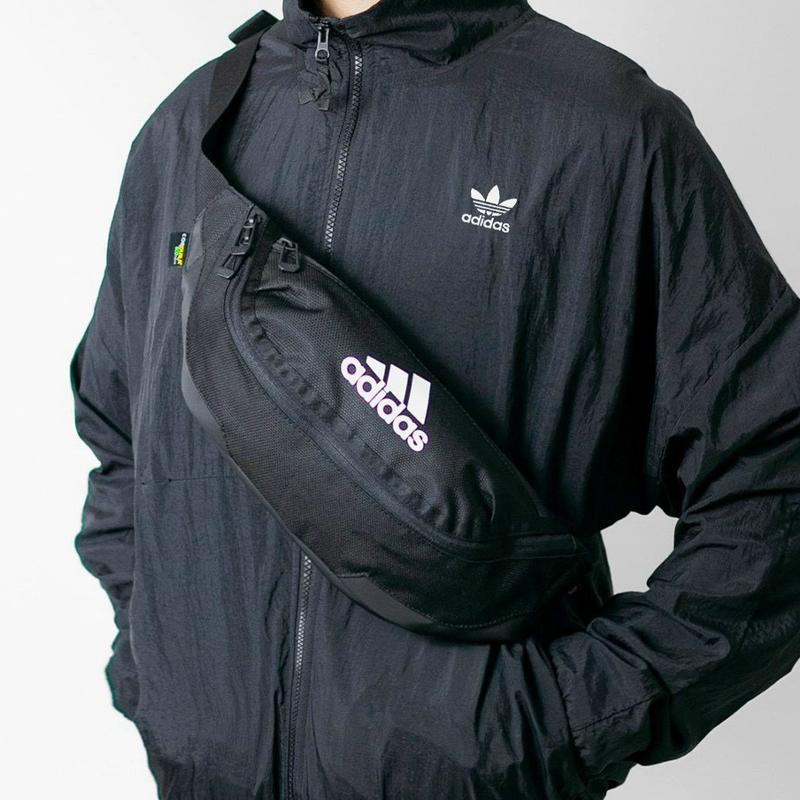 Adidas Recycled Material Polyester Gym Bag, Fanny Pack Regular Unisex Black H64743