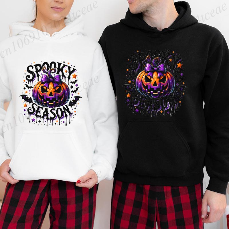 Unisex New Retro Halloween Hoody Women Casual Hoodies Men and Women Fleece Warm Hoodies Spooky Season Fashion Oversized Sweatshirts