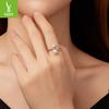 D Color Mozzarella Diamond Pearl Open Ring Women'S Charm Elegant S925 Sterling Silver Ring Jewelry