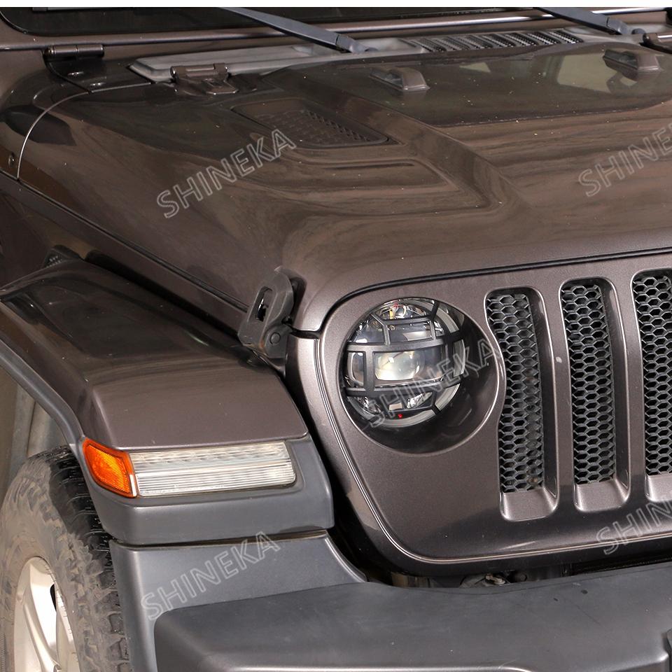 SHINEKA Накладки на фары Для Jeep Gladiator JT 2018+ Автомобильные Передние Фары Декоративная Накладка Для Jeep Wrangler JL 2018+ Аксессуары