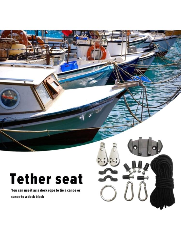 Kayak Canoe  Trolley set Eyes Wellnuts Screws Kayak Accessories Zig  Cleat Rigging-Ring Pulleys -Boat 30Feet