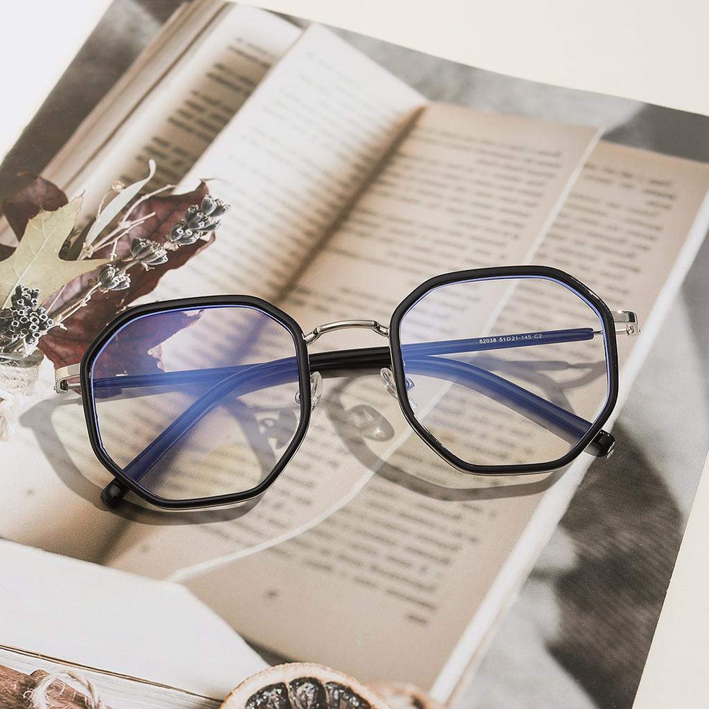 Очки 82038 Многоугольная Маленькая Оправа Студенческие Плоские Зеркала, Можно Комбинировать с Очками