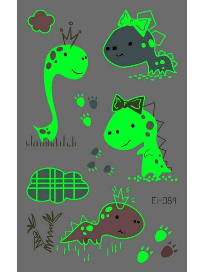 Светящиеся в темноте тату-наклейки динозавров для детей - Веселье для вечеринок и костюмов