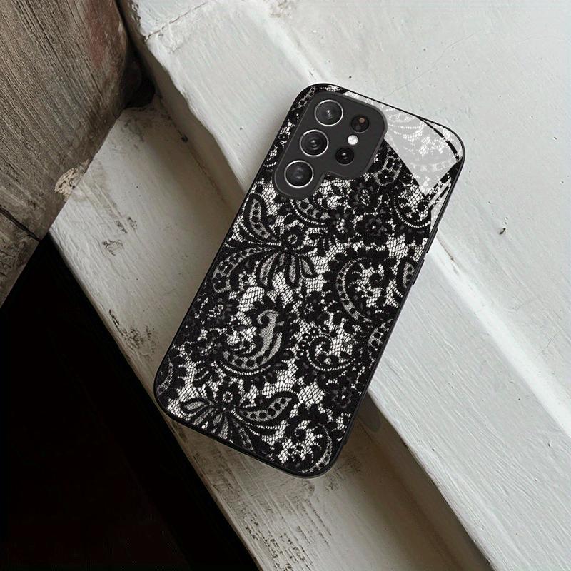 Стеклянный чехол для телефона с кружевным узором, подходит для Samsung Galaxy S26 S25 S24 S23 S22 S20 FE/Ultra/Plus, пылезащитный и ударопрочный
