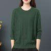 Autumn Thin Round Neck Three-quarter Sleeve Sweater Women's Mother Blouse Loose Straight Fashion Bottoming Shirt Women