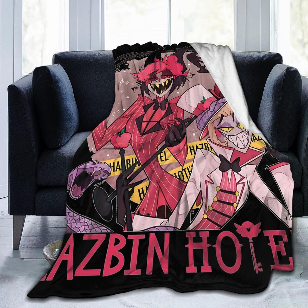 Hazbins Hotels Alastor and Lucifer Blanket Coral Fleece Plush Summer Demon Super Warm Throw Blankets for Sofa Car Rug Piece