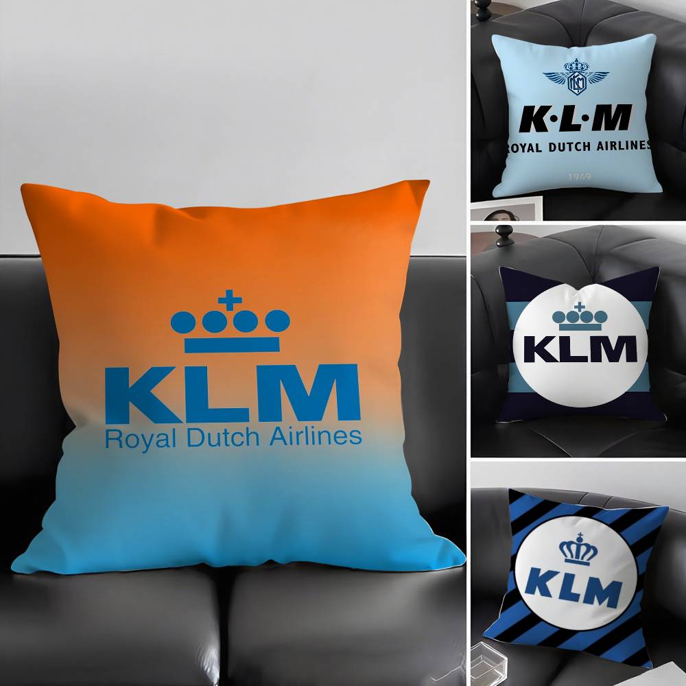 Нидерланды K-Klm R-Королевские голландские авиалинии Наволочка для дома, общежития, спинки стула, короткий плюш, двусторонняя печать, чехол для офисной подушки