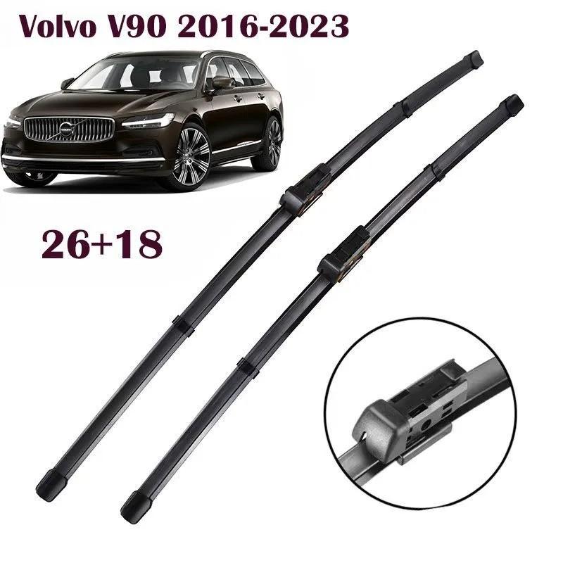 26"+18" Push Button Frameless Front Wiper Blades for Volvo V90 2016-2023, S90, XC60 MK2, XC90 MK2, V60 MK2