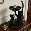 Черные кошки Форма лотка для ювелирных изделий Для хранения ожерелий, браслетов, ключей и мелких предметов Элегантное украшение для спальни