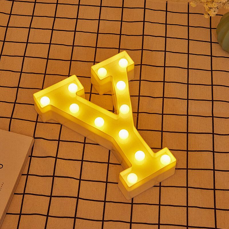 26 светящихся букв алфавита светодиодные ночные огни атмосфера батарейный свет буквы лампа Рождество свадьба день рождения вечеринка украшения