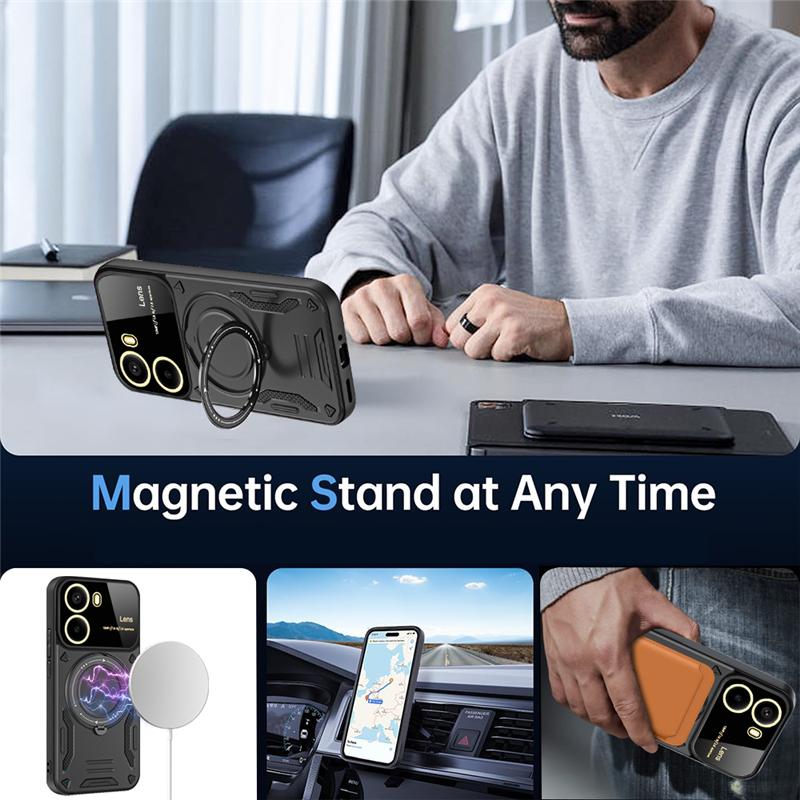 For POCO X7 Pro 5G Case Luxury Armor Magnetic Ring Case For Xiaomi POCO X7Pro Poko Little X7 Pro Magsafe Wireless Charging Cover