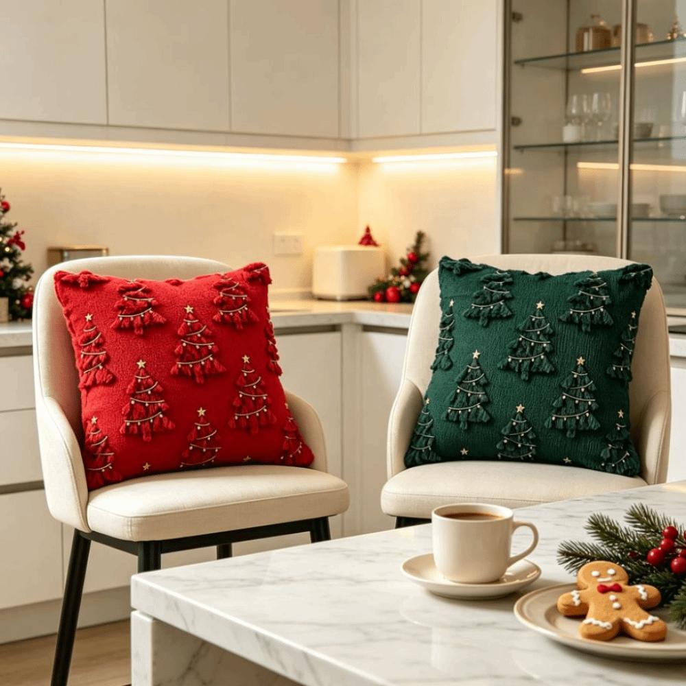 Xmas Tree Christmas Pillow Cover Plush Plush Cushion Cover Throw Pillow Cover  Christmas Day