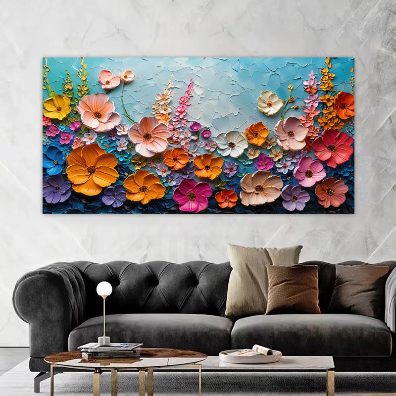 Цельный абстрактный цветочный плакат, современное украшение для дома, печать на холсте, настенная живопись, картина для гостиной, без рамки