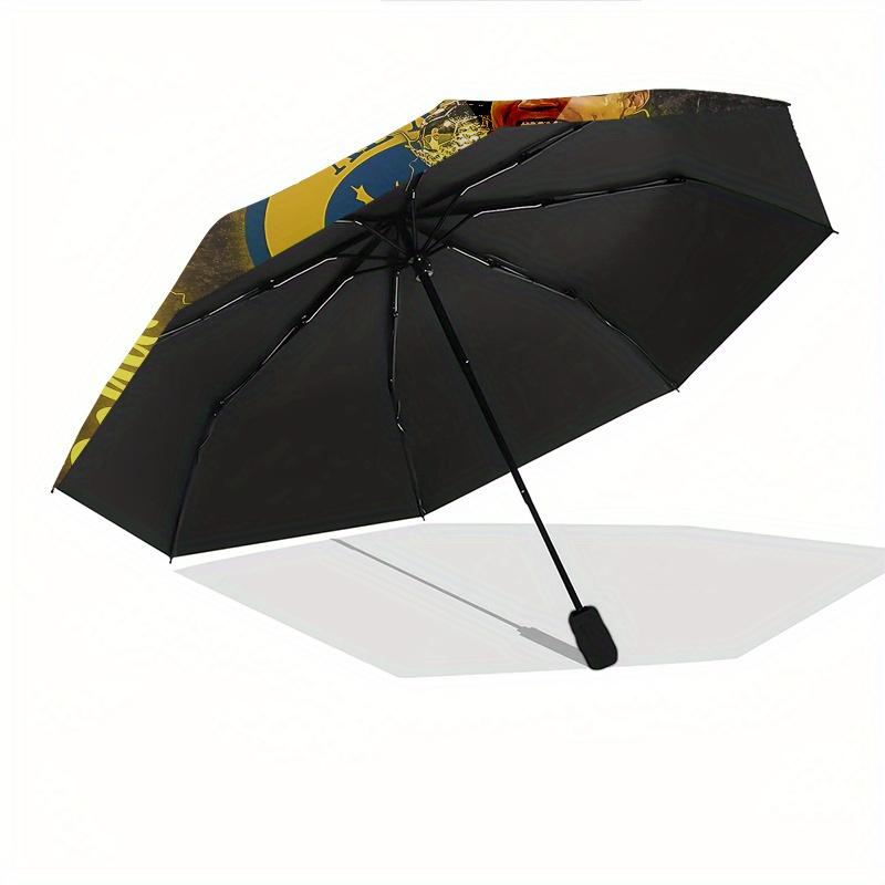 Cristiano Ronaldo, Real Madrid Automatic Opening and Closing Umbrella, Compact Travel Umbrella, Lightweight and Portable, Suitable for Beach