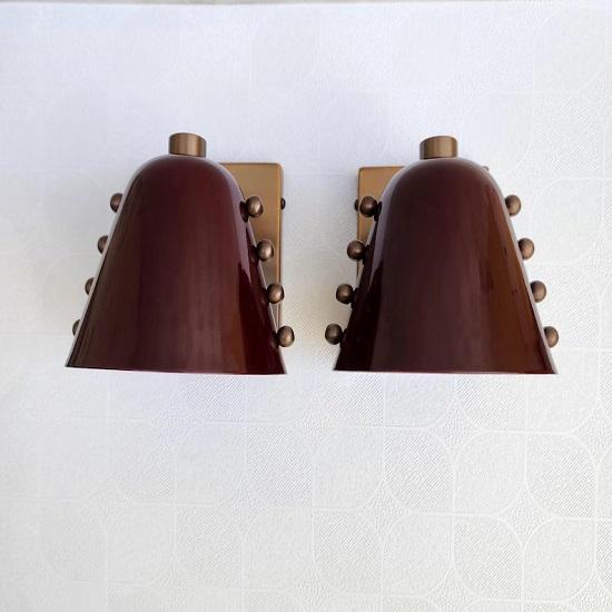 Ручная работа, латунные конические настенные светильники, освещение в стиле mid-century modern
