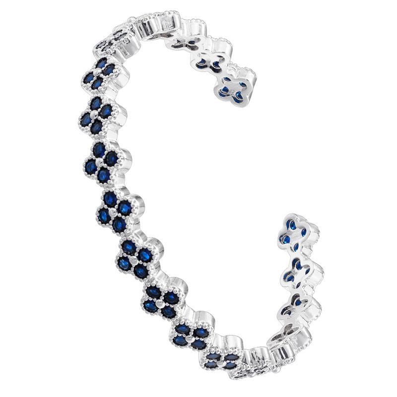 Легкая Роскошь Медь С Цветными Бриллиантами Клевер Открывающийся Регулируемый Браслет Лепесток Цветка Браслет Vl570