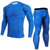 Men's Snakeskin Quick-Dry Fitness Two-Piece Set: Breathable Long-Sleeve Top and Pants for Running, Cycling, and Exercise.
