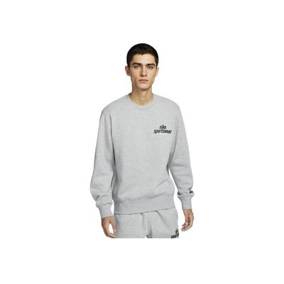 Nike Спортивная одежда Club SS25 BB Crew NSW GFX Повседневный простой свитшот с круглым вырезом и длинными рукавами Мужской свитшот Светло-серый HJ2174063