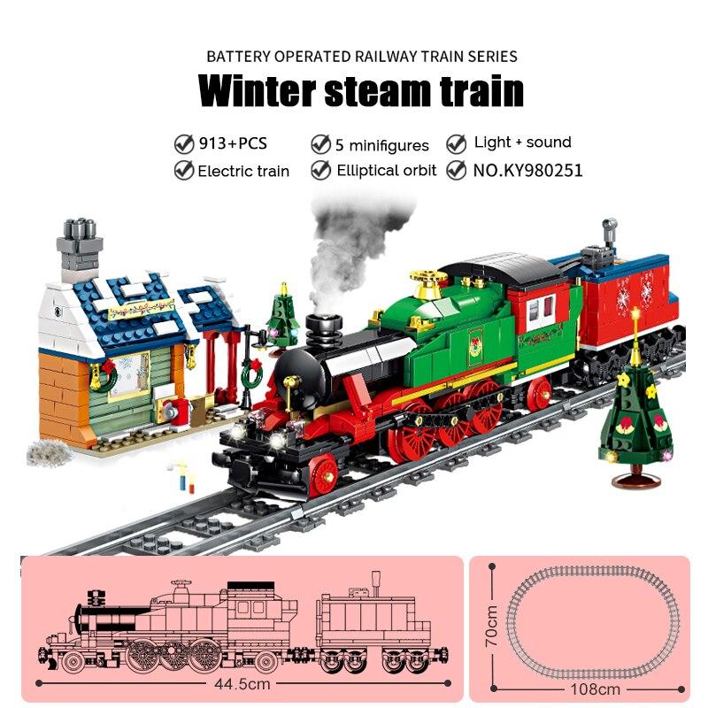 Строительный блок, серия технических поездов, электрические железнодорожные пути, машиностроение, образовательная сборочная игрушка