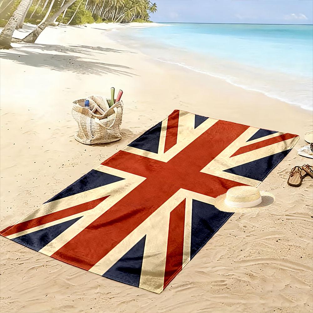 Large Beach Towel with United Kingdom Union Jack Flag, Quick Dry Microfiber, Soft and Durable, for Beach Pool Travel