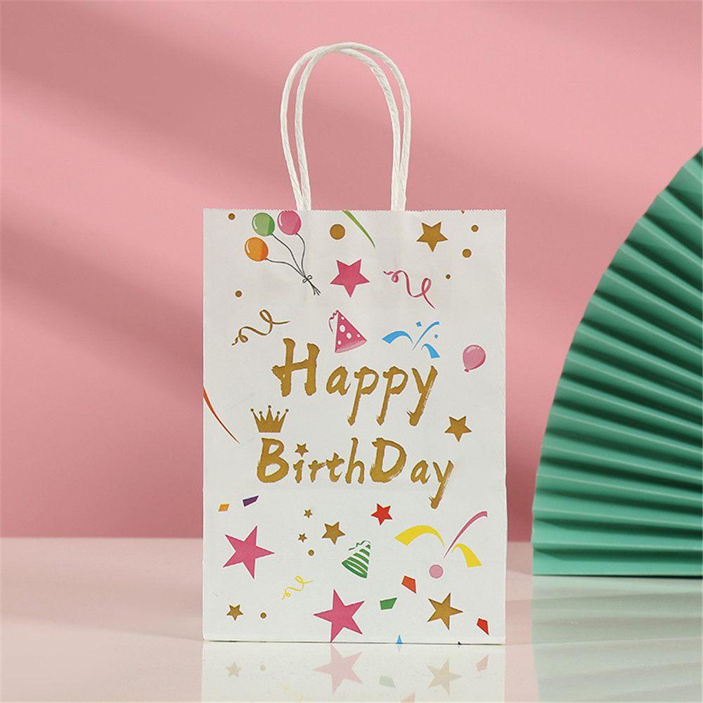 Packaging Cake Baby Shower Balloon Kraft Paper Gift Paper Bags Happy Birthday Cartoon Candy Bag