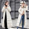 New Winter Jacket Women's Warm Fashion Bow Belt Fox Fur Collar Coat Long Women's Thick Coat