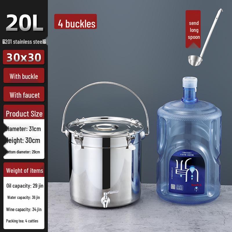 Extra Thick Stainless Steel Multi-Purpose Bucket with Faucet and Buckle