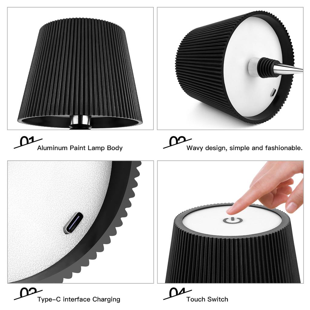 Вазы-подставки для винных бутылок двойного назначения, перезаряжаемая светодиодная настольная лампа с сенсорной регулировкой яркости, прикроватный ночник для ужина, декор, настольная лампа для учебы