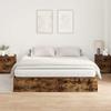 Storage Bed Frame Smoked Oak 200 x 200 cm