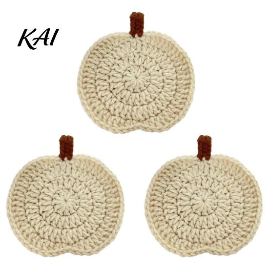 Crochet Pumpkin Cushion Handmade Coasters, Soft Polyester Coffee Mats, Gift for Housewarming Autumn Themed Farmhouse Dining Accessories Kitchen Table