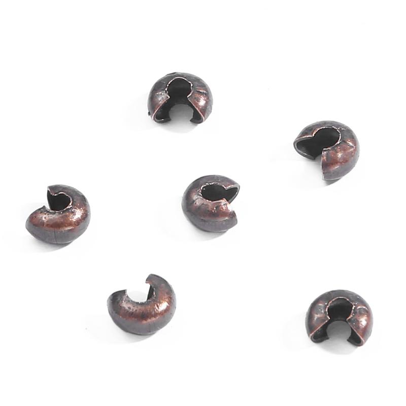 100 шт., железные обжимные чехлы для бусин, круглые обжимные крышки, зажимы, наконечники, крышка с узлом, металлическая крышка для самостоятельного поиска ювелирных изделий