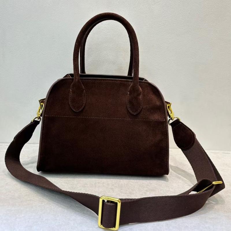 New Retro Suede Frosted Cowhide Tote Bag One Shoulder Fashionable And Versatile Commuting Large Capacity Leather Handbag