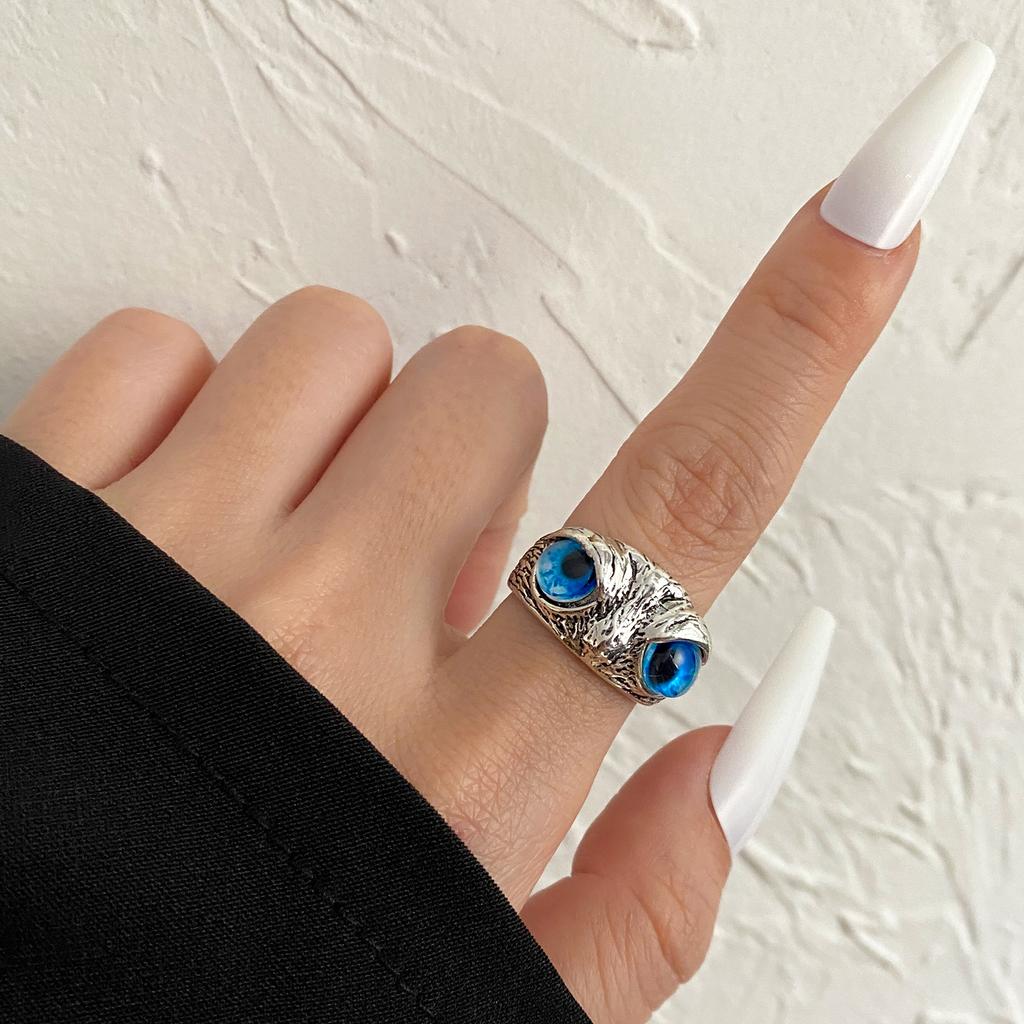 Кольцо в стиле ретро с синей совой, кольцо в форме сердца с бабочкой, со смайликом, модное трендовое кольцо, кольцо в стиле панк, стиль хип-хоп