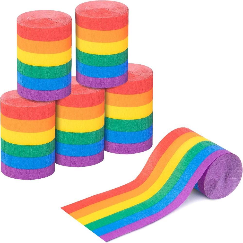 10Rolls Vibrant Colors Rainbow Crepe Paper Colorful Crepe Paper Streamers Party Backdrop