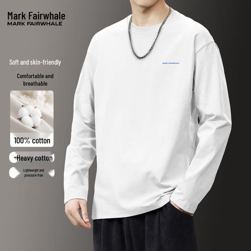 Mark Fairwhale Мужская футболка с длинным рукавом из чистого хлопка