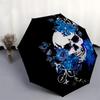 1pc Skull and Flowers Artwork Umbrella with Plastic Handle,Suitable for All Seasons UmbrellaPT580
