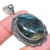 Labradorite Gemstone Handmade 925 Sterling Silver Jewelry Pendant 2.17" AH-898