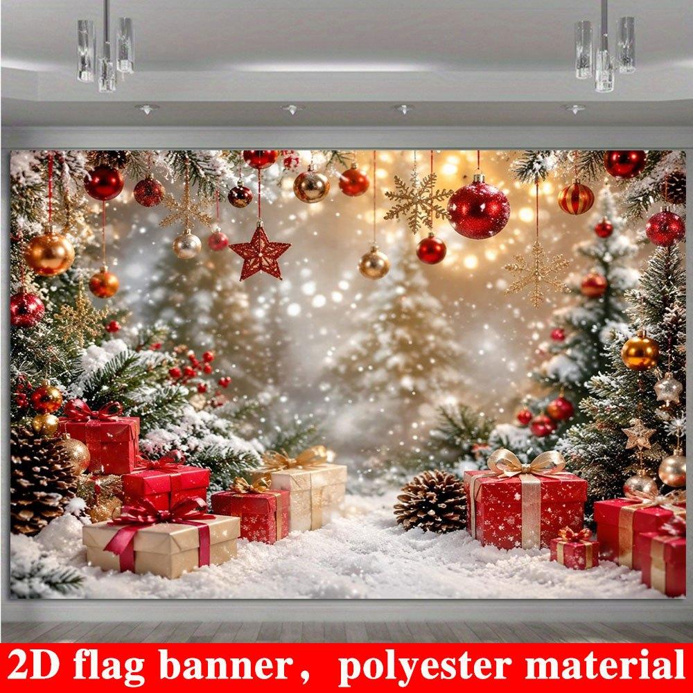 Christmas snow scene themed banner background, suitable for party decoration and interior atmosphere setting