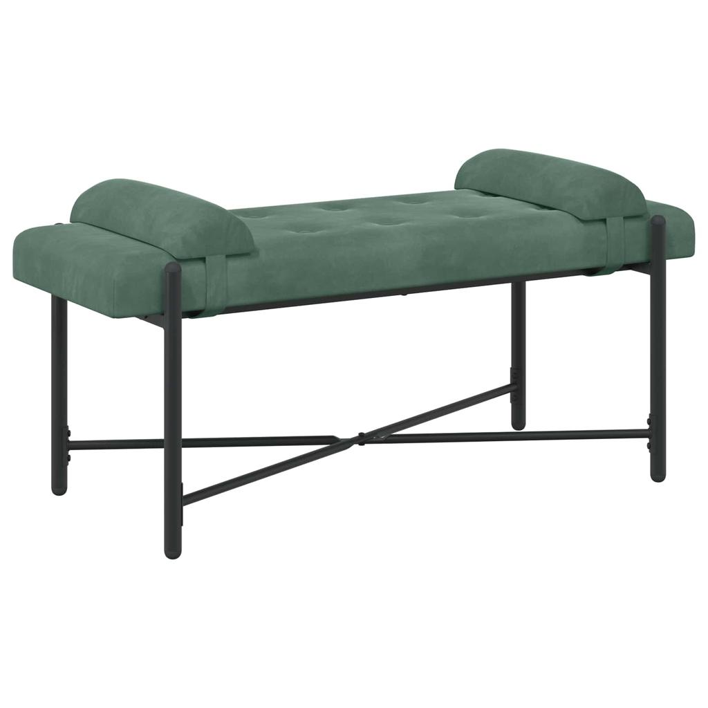 Button Tufted Bench with Cushions Sea Green 110 x 40 x 46 cm Velvet