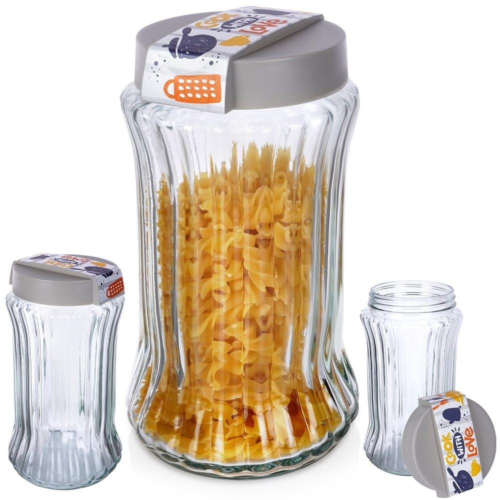 Glass Food Storage Jar with Lid 1.6L